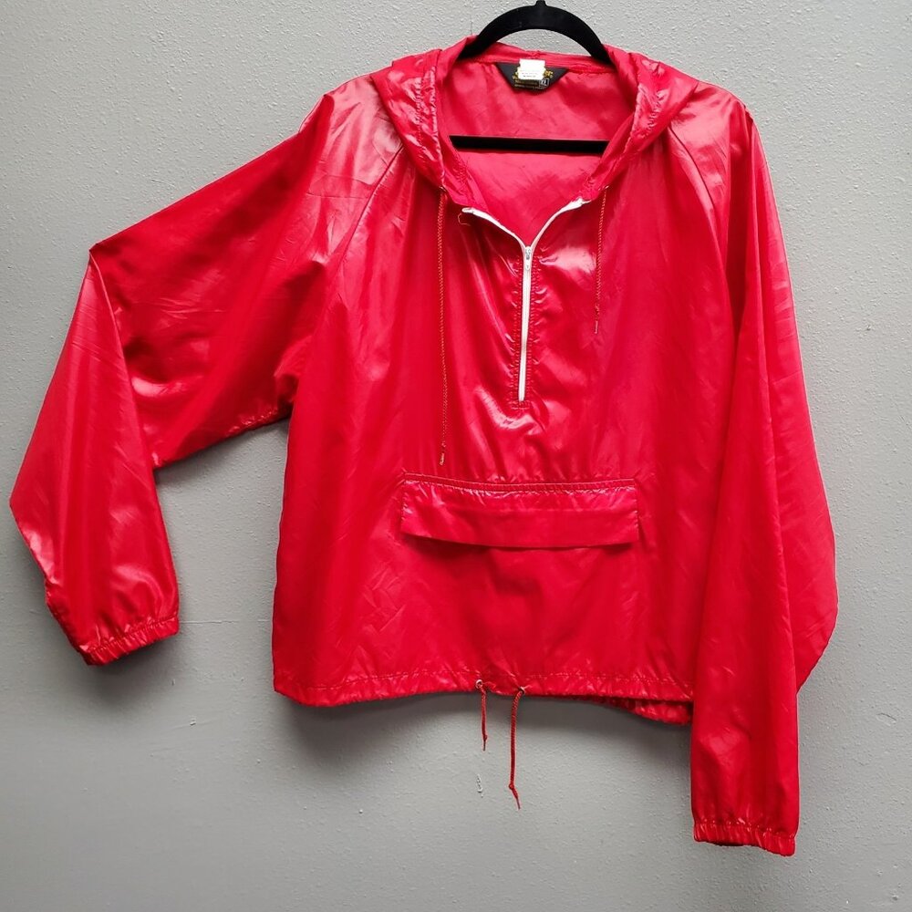 Vintage Swingster Pullover Jacket XL Hooded Windbreaker Drawstring 80s